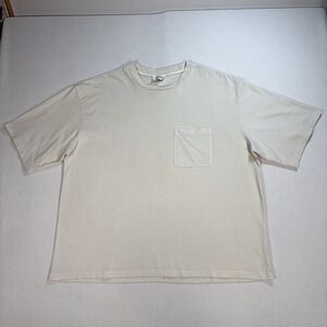 Elwood Vintage-Inspired Single Stitch T-Shirt Men's L Off-White Organic Cotton